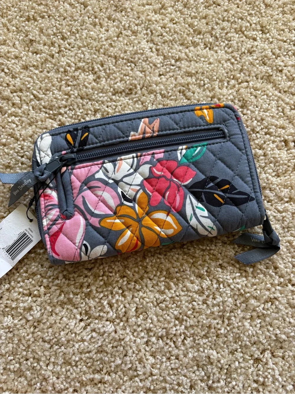 Vera Bradley Coastal Paradise RFID Turnlock Wallet Tropical Toucan Floral NWT - Picture 3 of 8